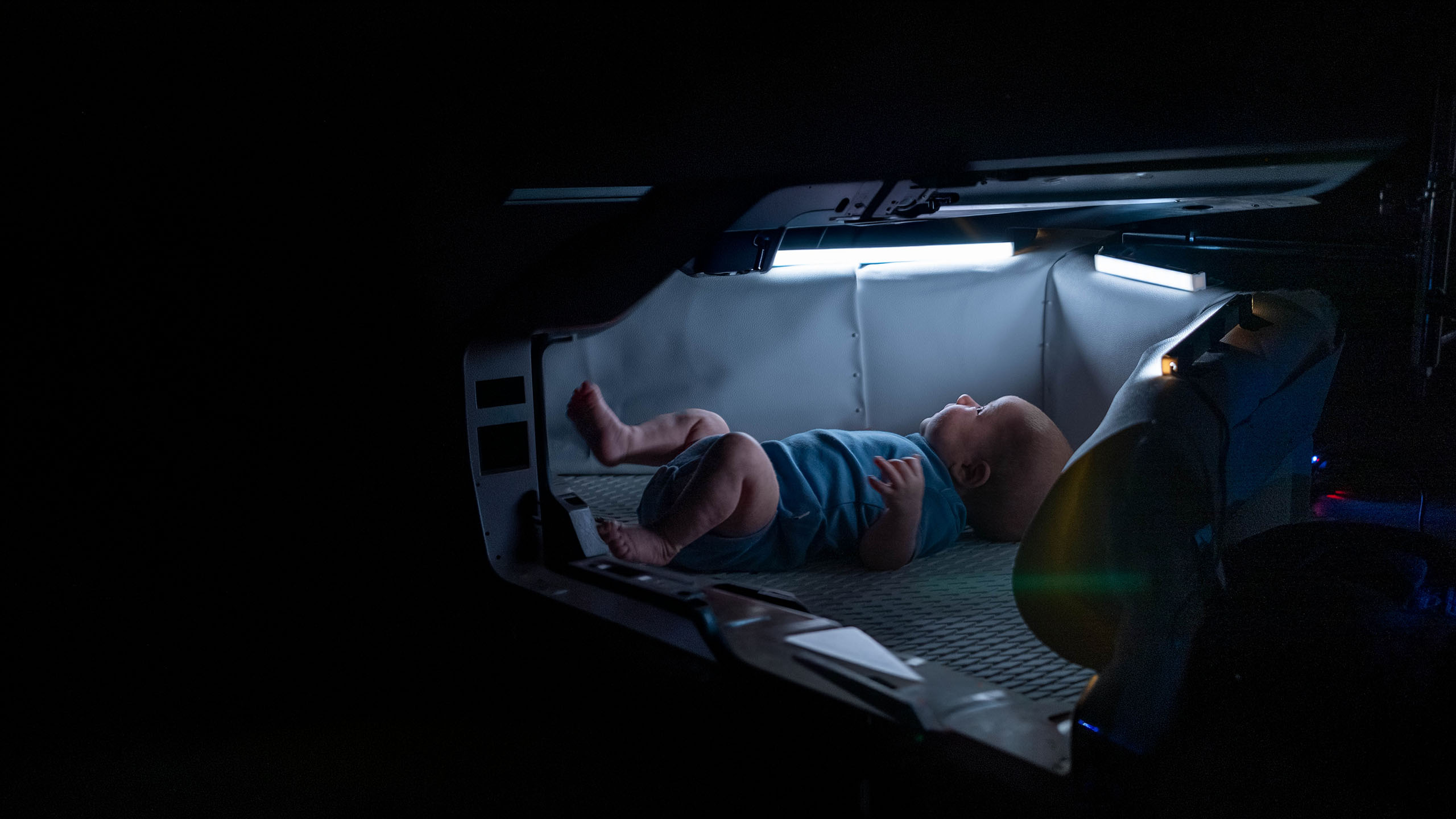 A baby in a cryogenic chamber